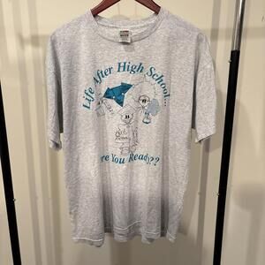 Vintage Fruit of the Loom “Life After High School — Are You Ready?” Tee – XL